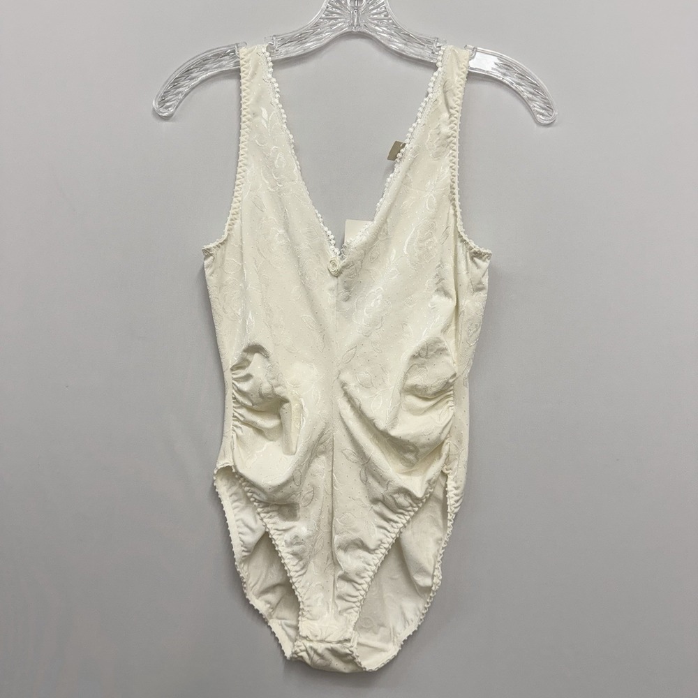 Vintage Ungaro Lingerie Bodysuit NWT NOS White Floral Size Medium Fits Small